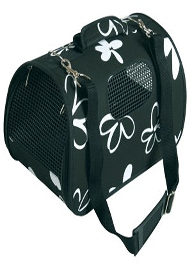 PET CARRIER FLOWER BLACK LARGE