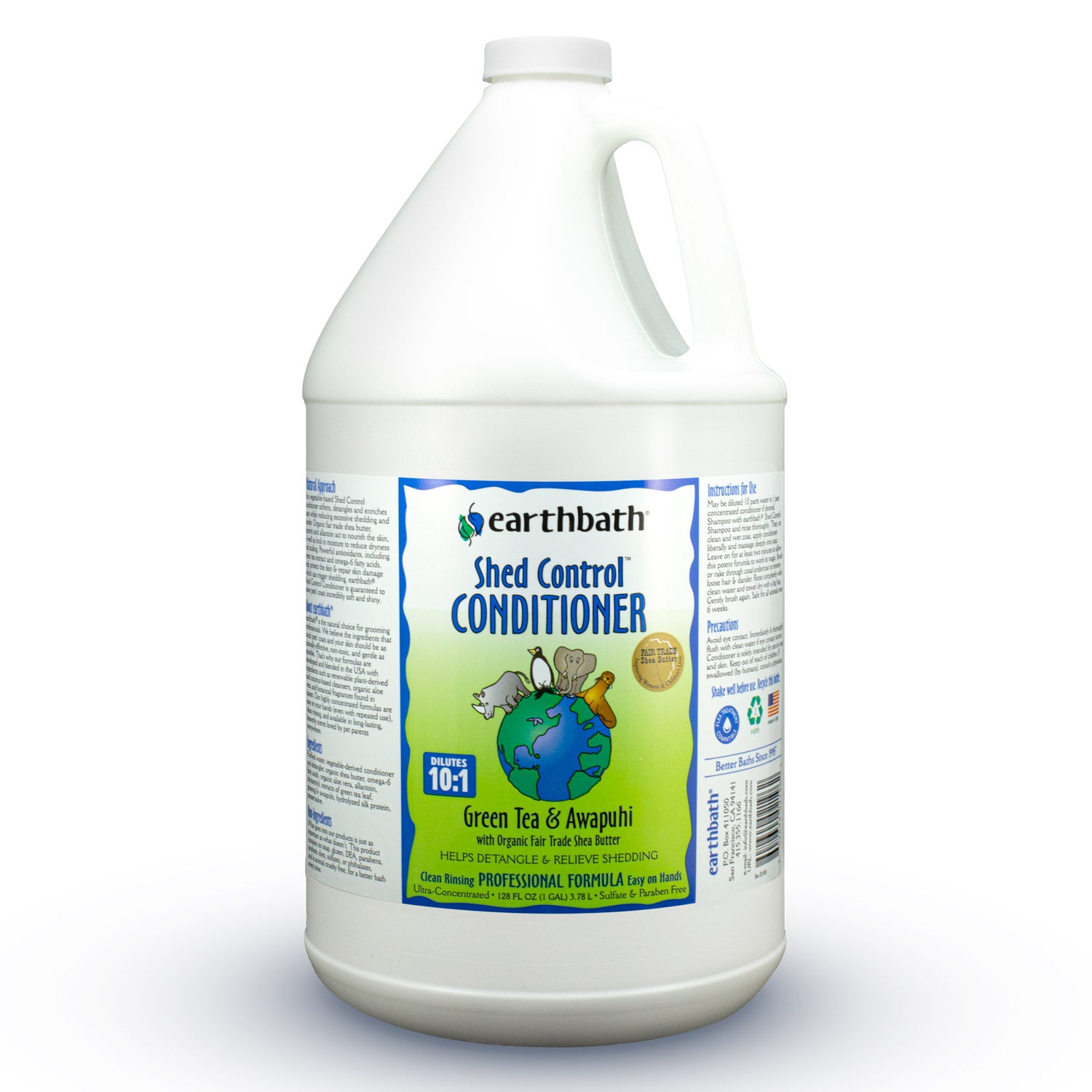 earthbath Shed Control Conditioner Green Tea & Awapuhi, Made in USA, 128 oz (1 Gallon)