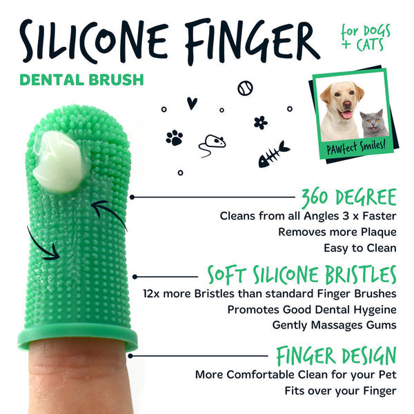 Bugalugs Finger Brush for Dogs & Cats - 3PIECES