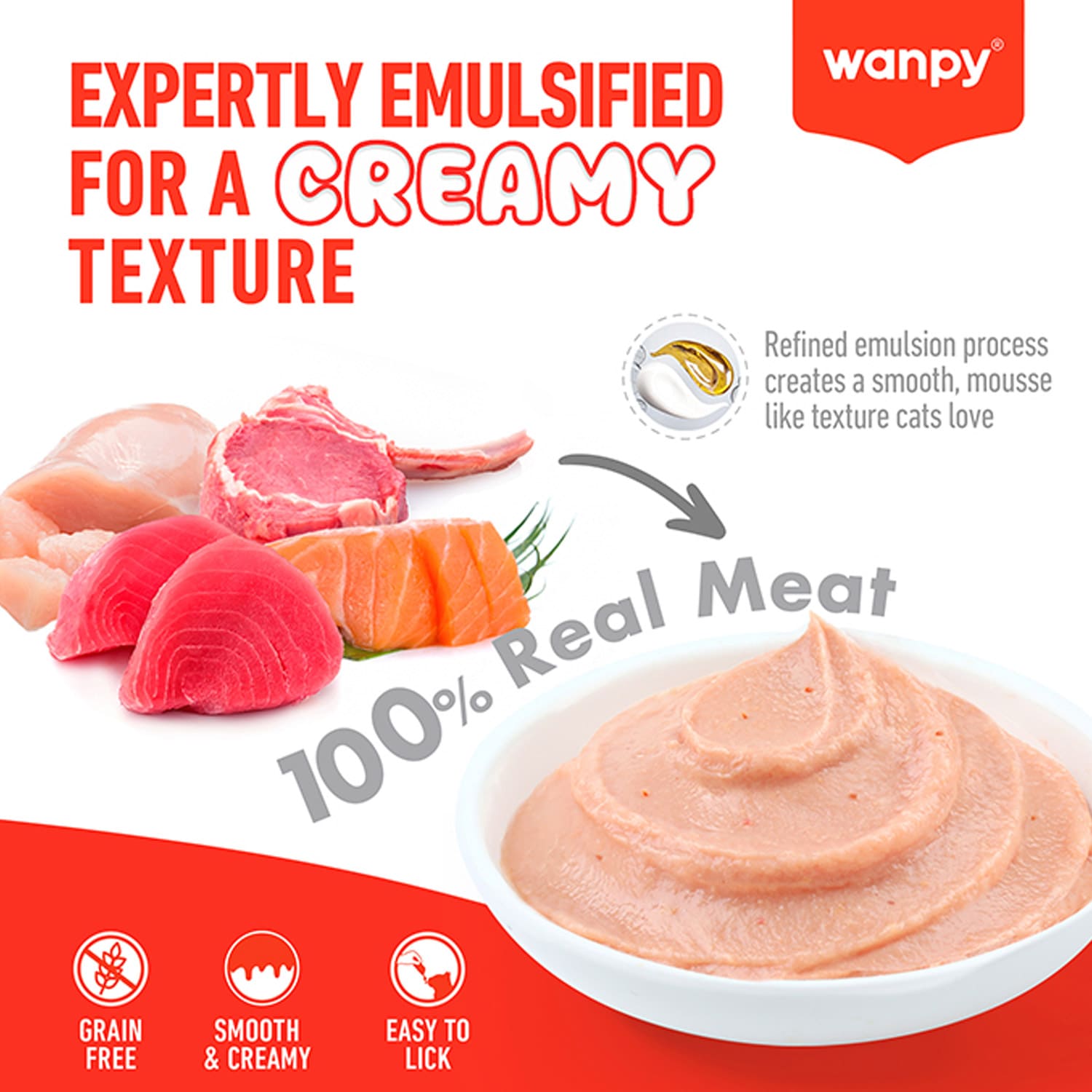 WANPY Superfoods Creamy Treat For Cat Chicken With Pumpkin & Kale