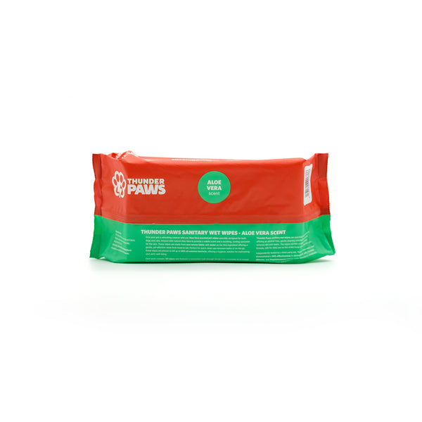 Thunder Paws Aloe Vera Sanitary Pet Wipes Suitable for Cats and Dogs