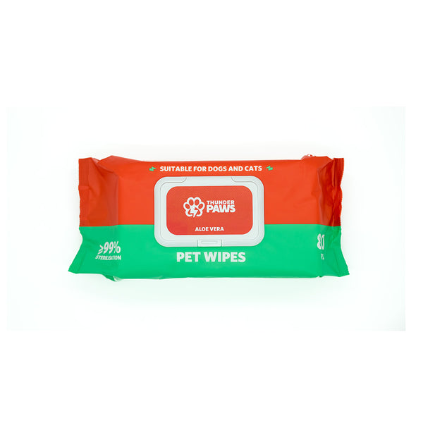 Thunder Paws Aloe Vera Sanitary Pet Wipes Suitable for Cats and Dogs