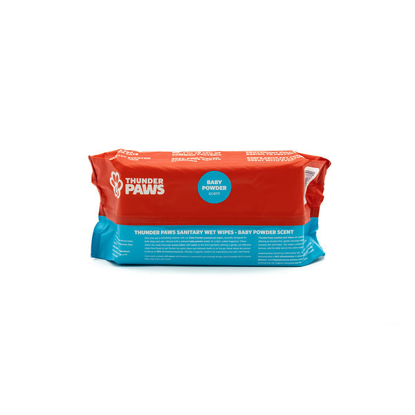 Thunder Paws Baby Powder Sanitary Pet Wipes Suitable for Cats and Dogs
