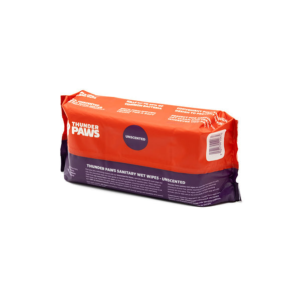 Thunder Paws Unscented Sanitary Pet Wipes Suitable for Cats and Dogs