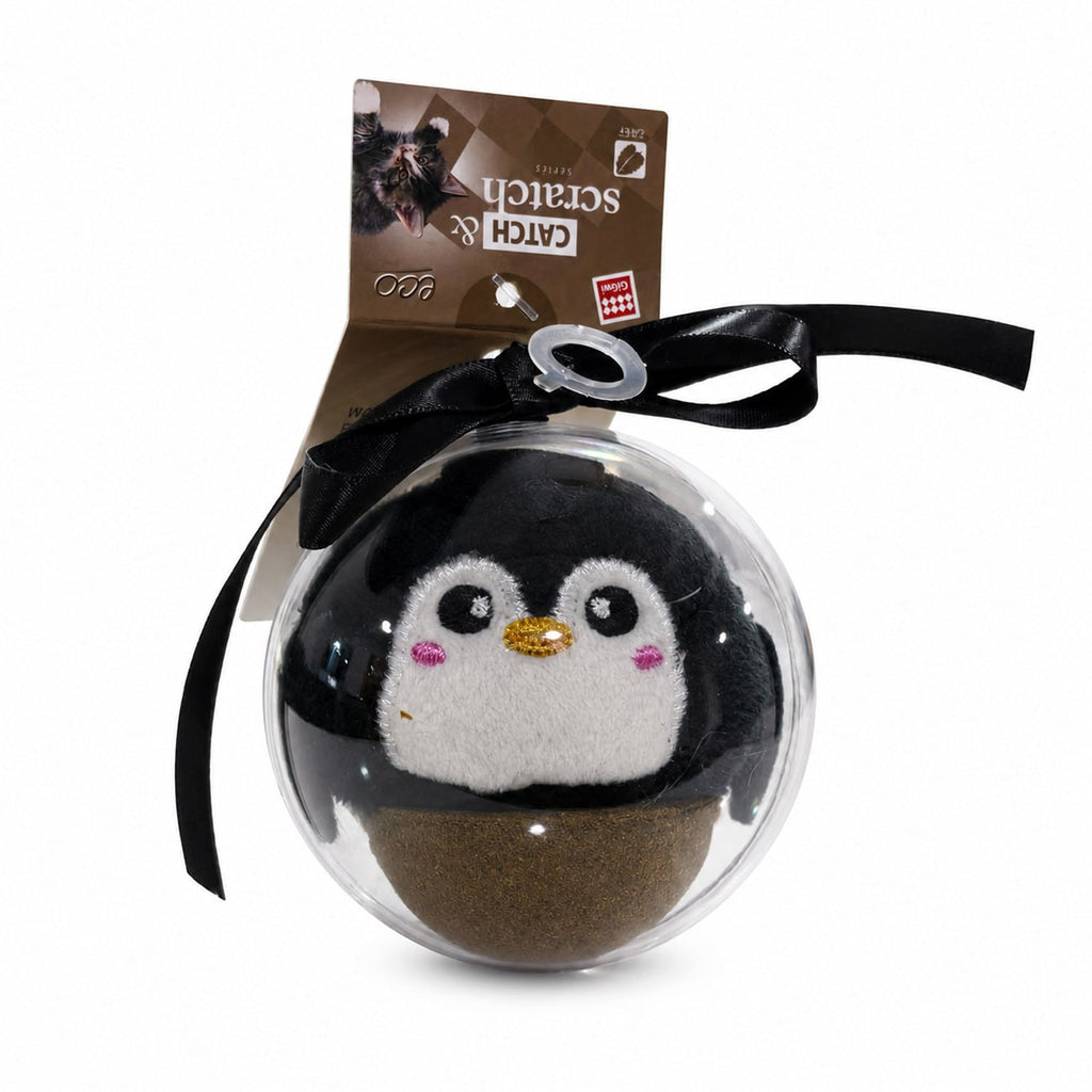 GiGwi Hemispherical Tumbler Toy with Catnip – Penguin