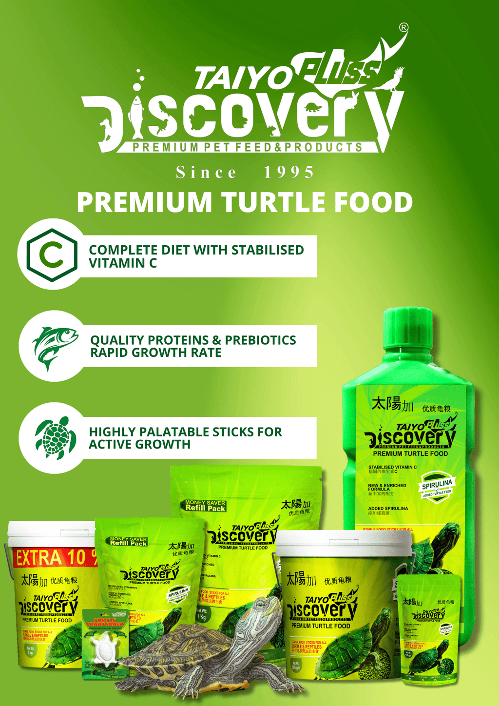 Taiyo Pluss Discovery Turtle Containers -500Gm(1500ml)