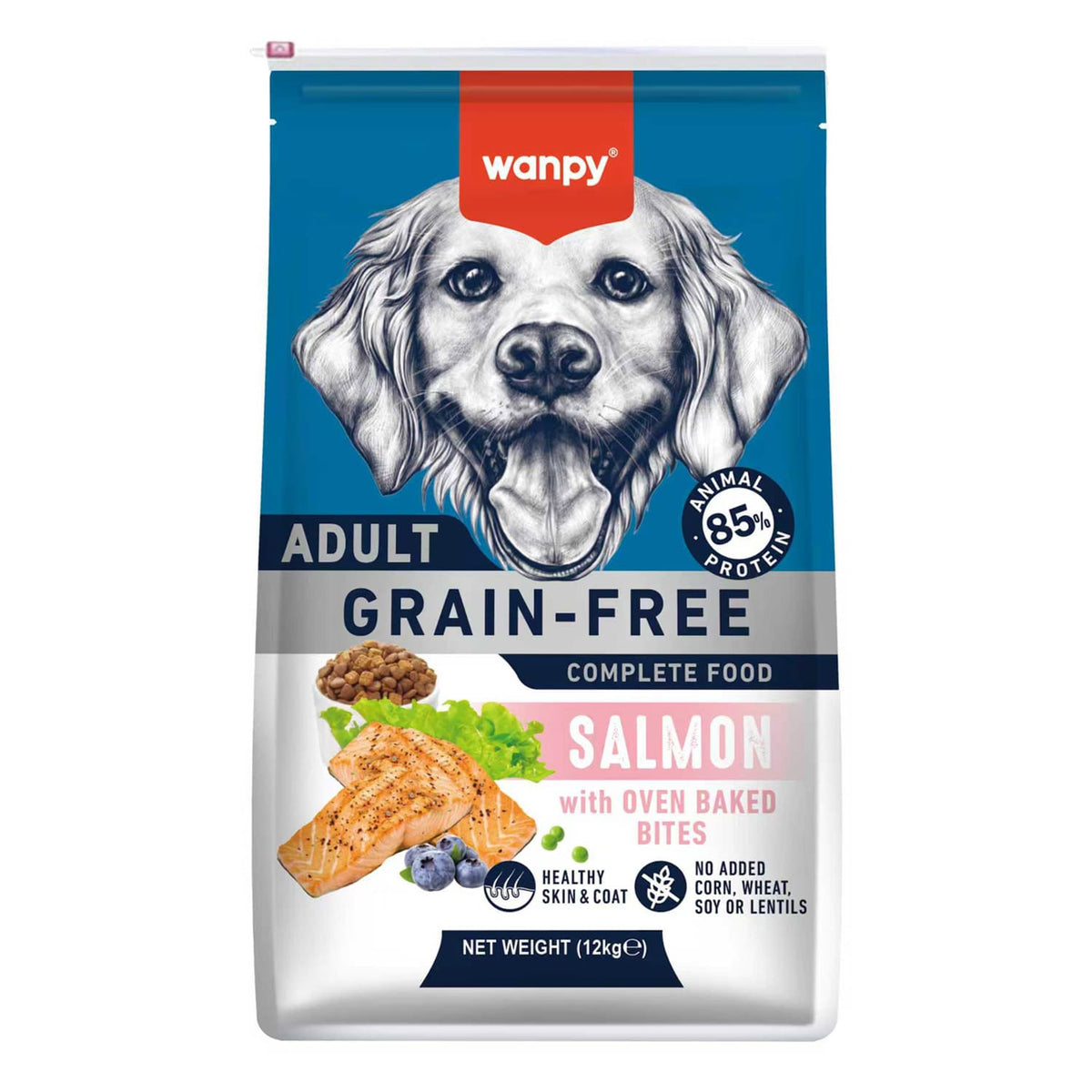 WANPY Grain Free Complete Food for Dog - Salmon Recipe 12 Kg