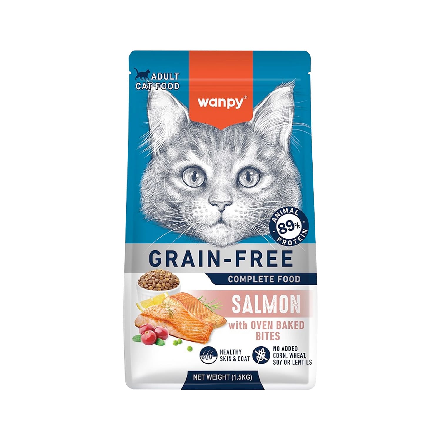 Wanpy Grain Free Complete Food for Adult Cat – Salmon Recipe
