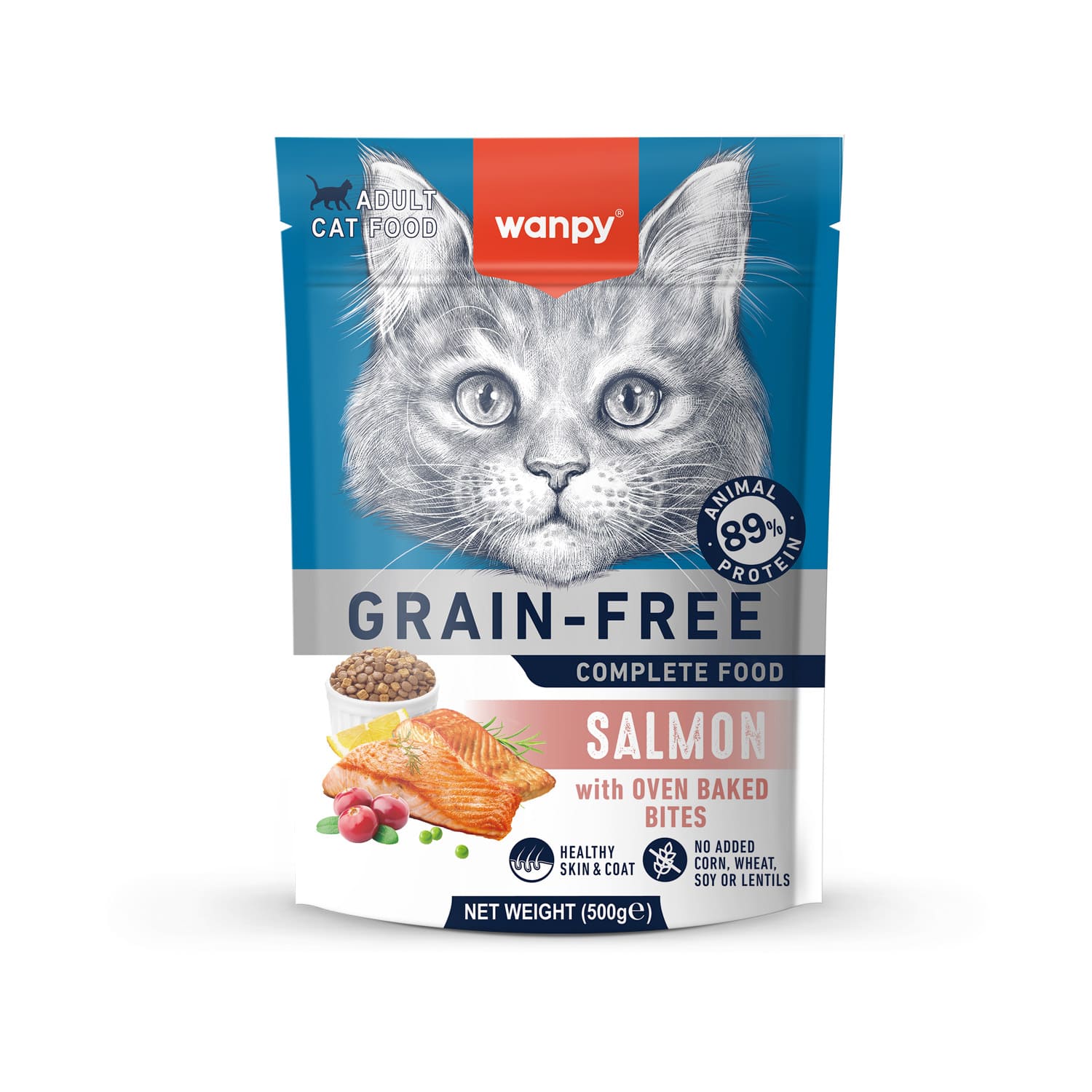 Wanpy Grain Free Complete Food for Adult Cat – Salmon Recipe
