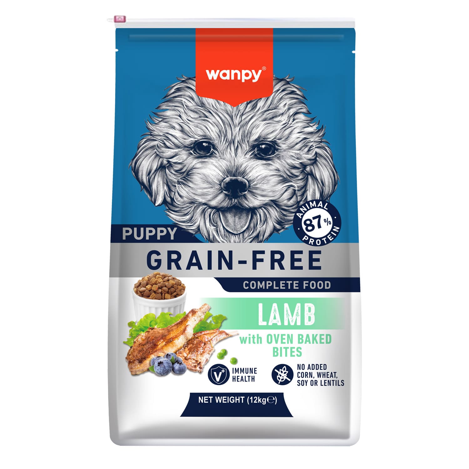WANPY Grain Free Complete Food For Puppy – Lamb Recipe — 12Kg