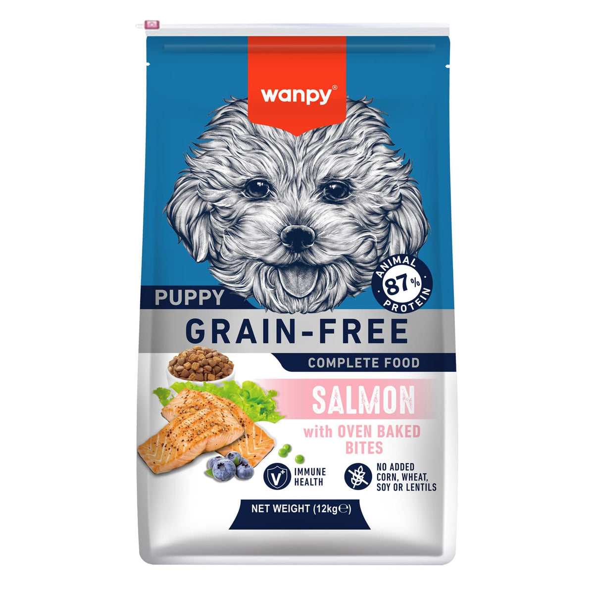WANPY Grain Free Complete Food For Puppy – Salmon Recipe — 12Kg