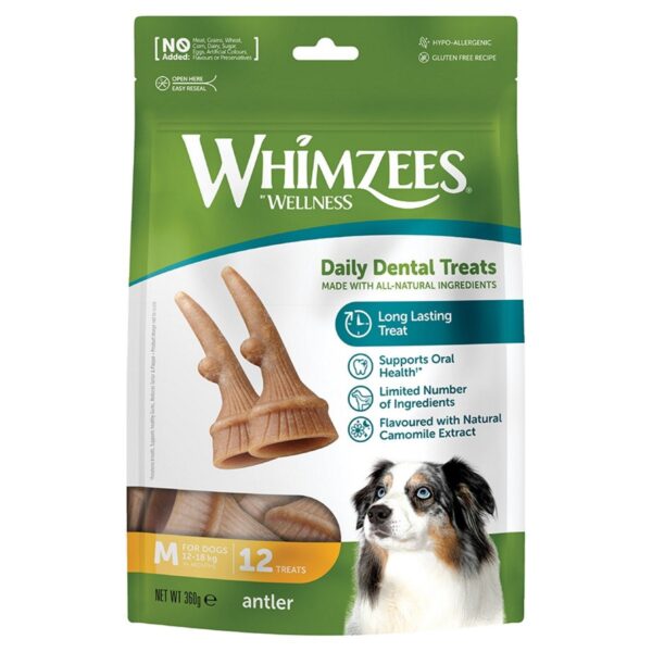 Whimzees Occupy Antler Natural Dental Chews for Dogs