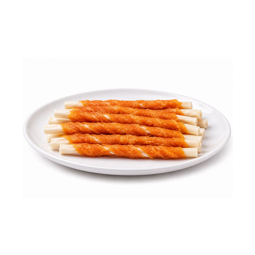 Wanpy Chicken Jerky & Rawhide Twists -10 Pieces(85 g)