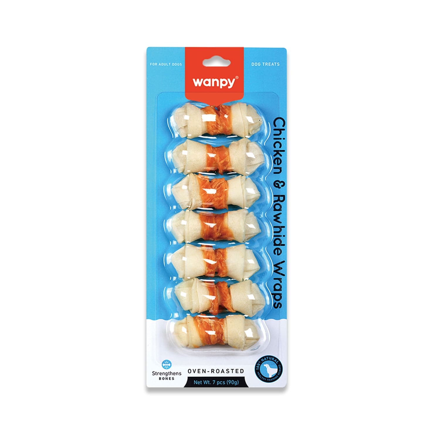 Wanpy Chicken & Rawhide Wraps -7pcs(90g)