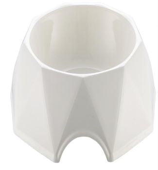 Pets Club Diamond Shape Pet Bowl（M) 19.6*19.6*6Cm-White