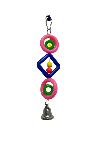 Pets Club Plastic  Bird Toy With Bell H-20 Cm, W 3 Cm