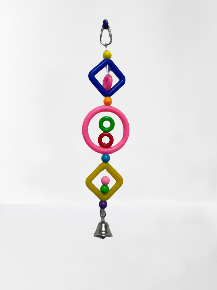 Pets Club Plastic Bird Toy With Bell H-37 Cm, W 8 Cm