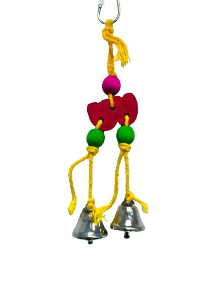 Pets Club Natural Wooden Bird Toy With Bell H-17 Cm, W-5 Cm
