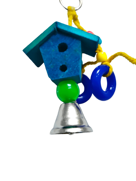 Pets Club Natural Wooden Bird Toy With Bell H-10 Cm, W-5 Cm.