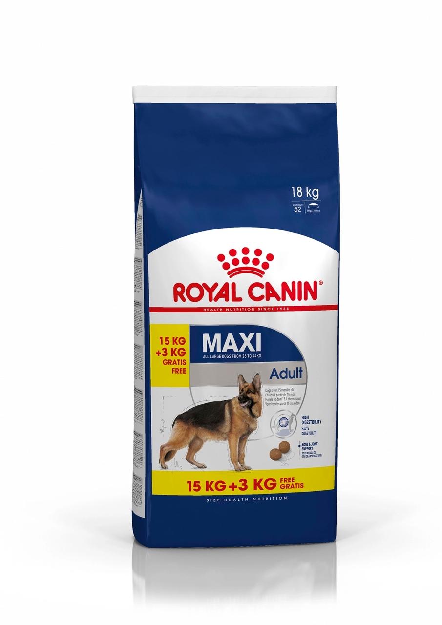 Royal Canin Size Health Nutrition Maxi Adult (15+3 kg) - 18kg VALUE PACK
