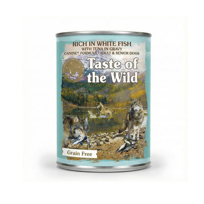 Taste of the Wild Rich in White Fish with Tuna in Gravy for Adult and Senior Dogs – 390 g