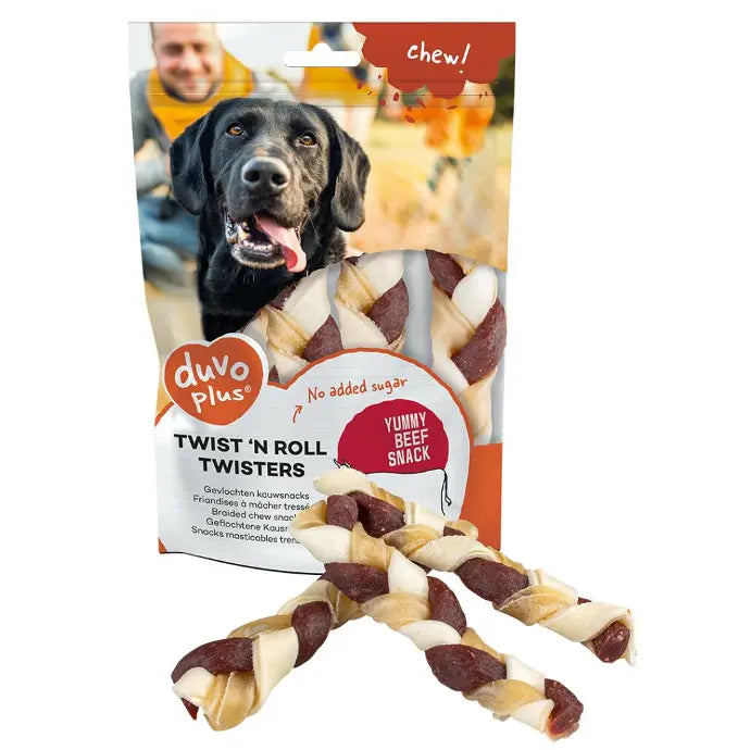 Duvo+ Chew! Twist `n Roll Twisters Beef 12.5cm-L-2st