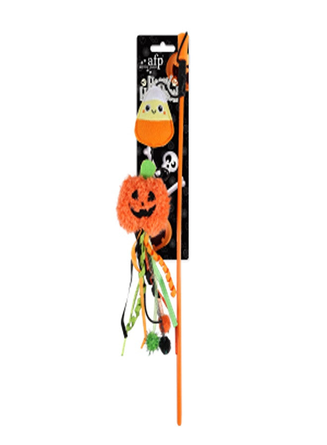 Naughty Or Trick Cat Pumpkin & Candy Wand