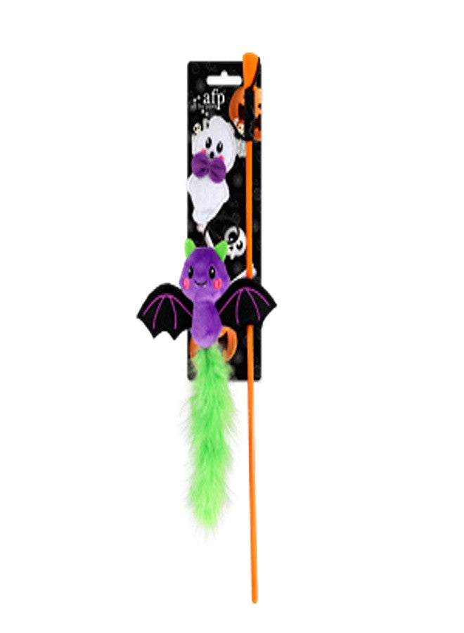 Naughty Or Trick Cat Ghost & Bat Wand