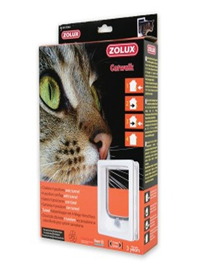 Cat-flap for Wooden Door with Tunnel