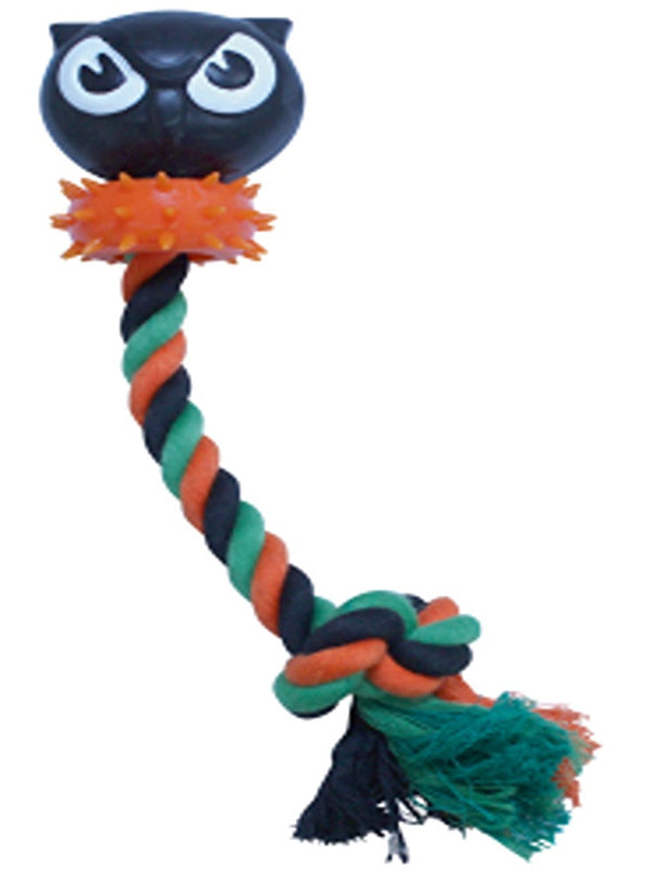 Bobby Scary Owl Cotton Bone & Rubber Dog Toy – 25 cm – Dog Rope & Rubber Toys