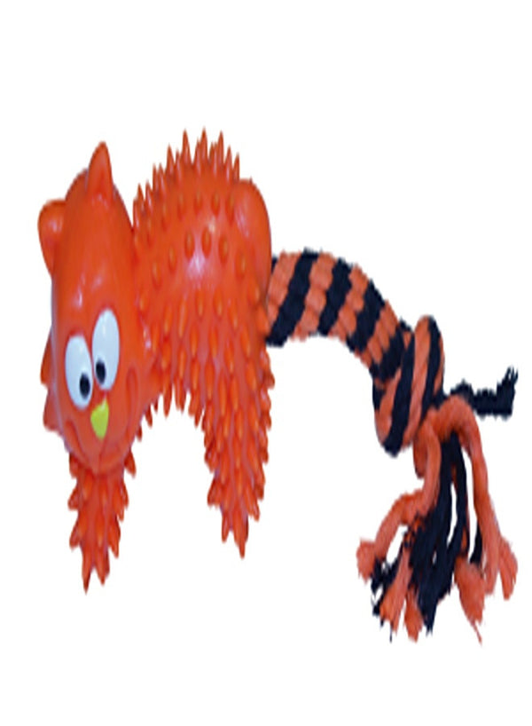 Bobby Scary Cat Cotton Bone & TPR Dog Toy – 25 cm – Dog Rope & Rubber Toys