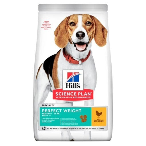 Hill’s Science Plan Perfect Weight Medium Adult Dog Food with Chicken (2kg)