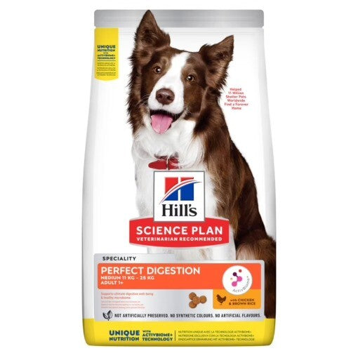 Hill’s Science Plan Perfect Digestion Medium Adult 1+ Dog Food with Chicken and Brown Rice (14kg)