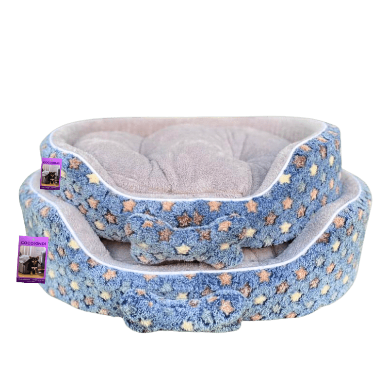 Coco Kindi Soft Printed Oval Fur Bed – Size 3(Mixed Colors,66×55 ×16 cm)