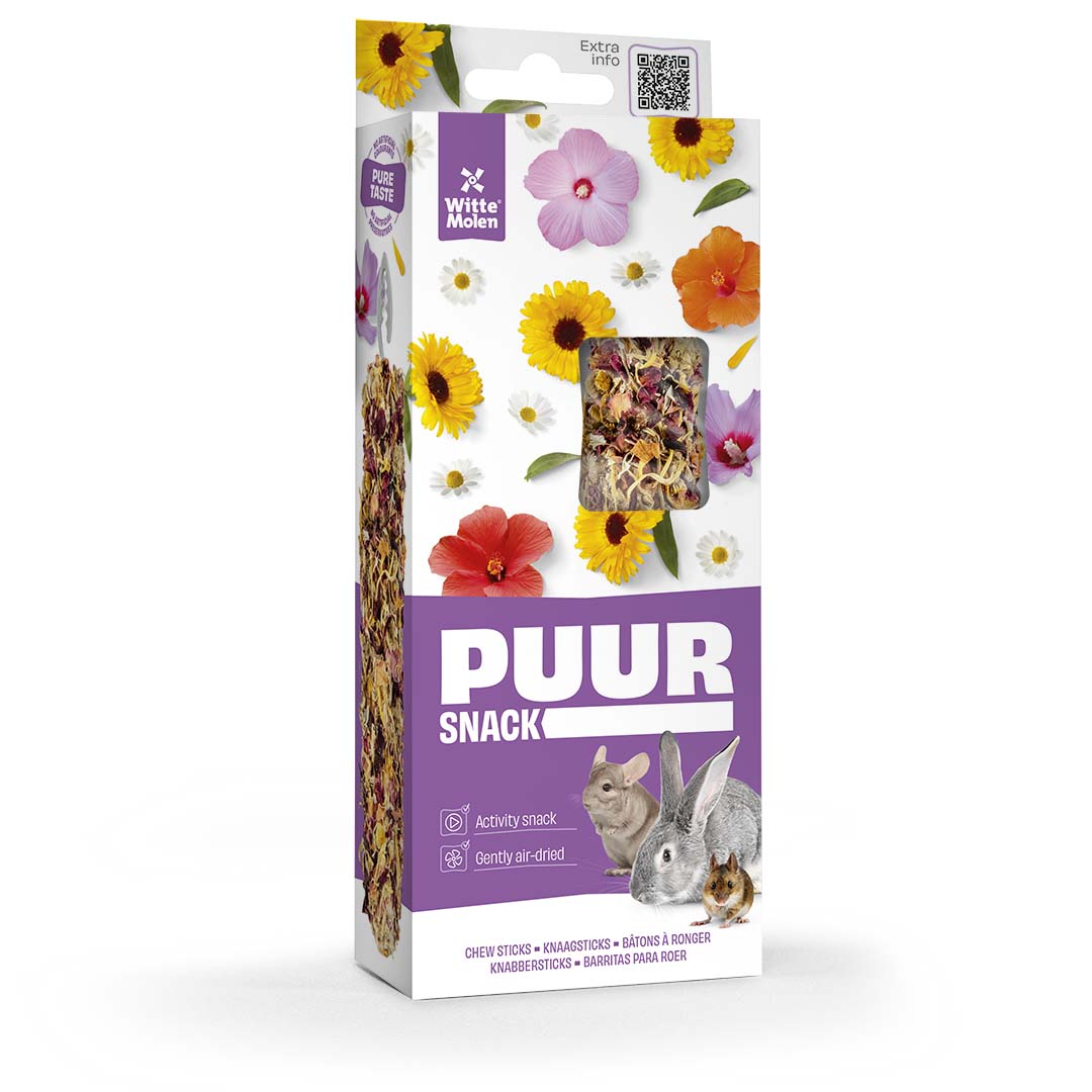 Witte Molen Chew Sticks With Hibiscus & Marigold For Rabbit & Small Animals - [Weight - 80g]