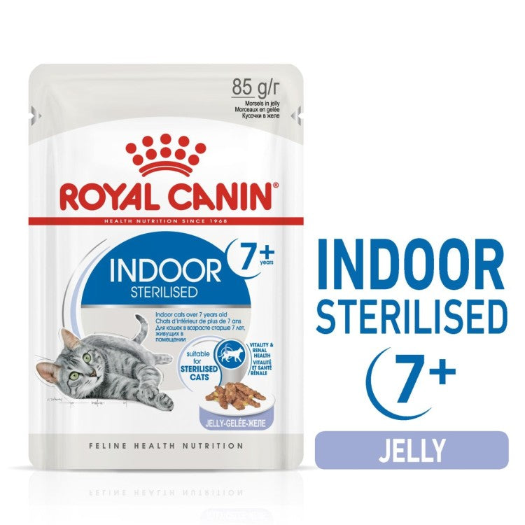 Royal Canin Feline Health Nutrition Indoor 7+ Jelly (Wet Food - Pouches) 12 x 85 g - Pack of 12