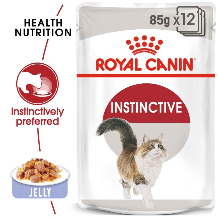 Royal Canin Feline Health Nutrition Instinctive Adult Cats Jelly (Wet Food - Pouches) 12 x 85 g - Pack of 12