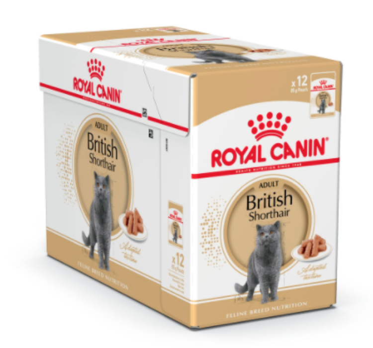 Royal Canin Feline Breed Nutrition British Shorthair (WET FOOD - Pouches) 12 x 85g - Pack of 12