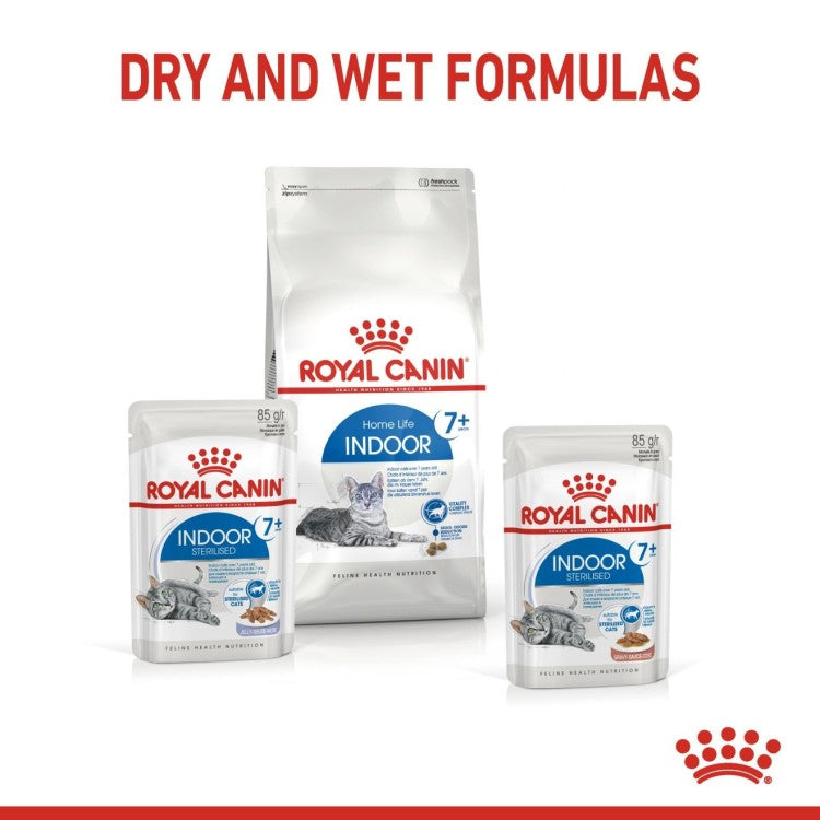 Royal Canin Indoor Sterilised 7+ in Chunks In Gravy Cat Wet Food 12 x 85 g - Pack of 12