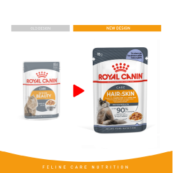 Feline Care Nutrition Hair & Skin Jelly (Wet Food - Pouches) 12 x 85 g - 1 Box