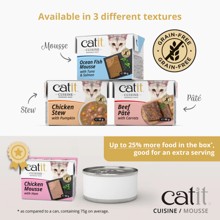 Catit Cuisine Beef Pate with Carrots, 95 g Tetra, 12pcs/box