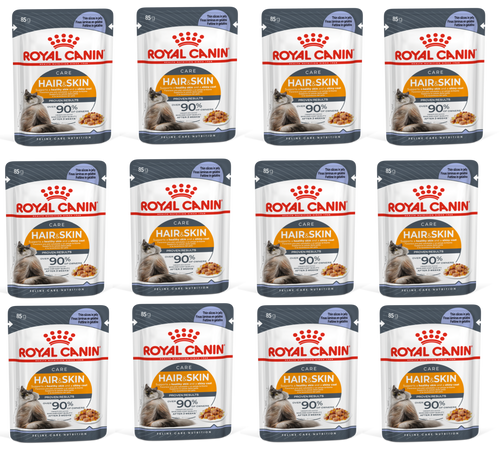 Feline Care Nutrition Hair & Skin Jelly (Wet Food - Pouches) 12 x 85 g - 1 Box