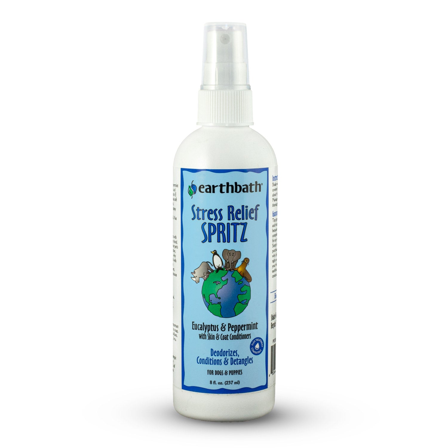 earthbath Stress Relief Spritz, Eucalyptus & Peppermint with Skin & Coat Conditioners, Made in USA, 8 oz pump spray