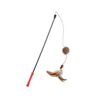 Feather Teaser with Natural Plush Tail and Tpr Handle