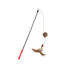 Feather Teaser with Natural Plush Tail and Tpr Handle