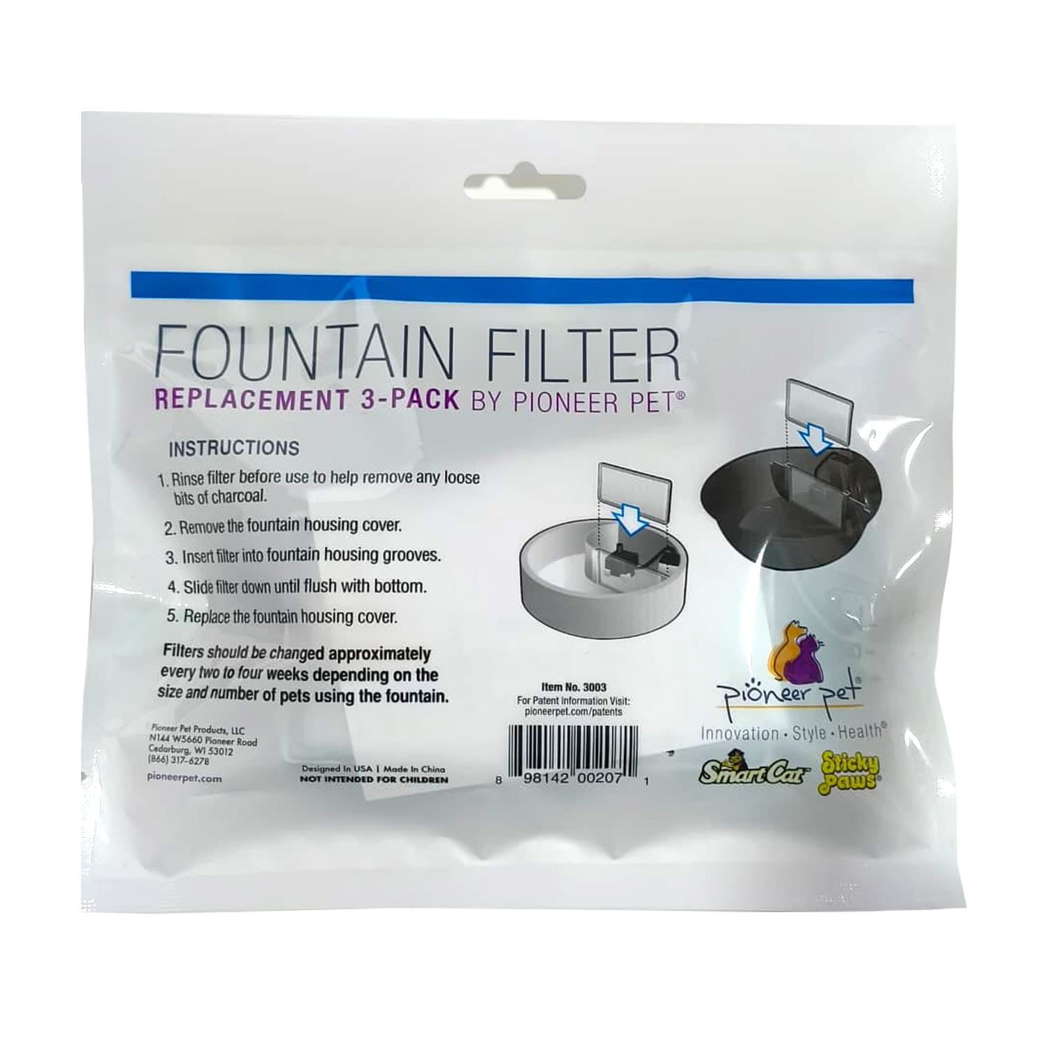 Replacement Filters for Plastic Fountains – 3 Pack
