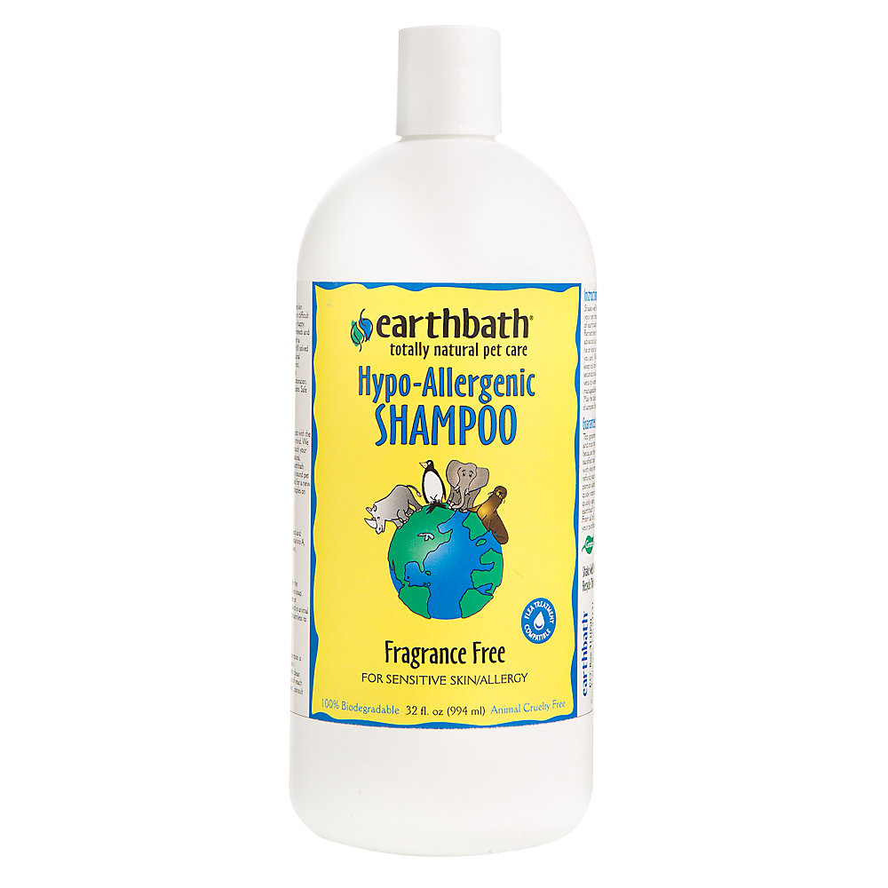 earthbath Hypo-Allergenic Shampoo, Fragrance Free, For Sensitive Skin, Made in USA – 32 oz