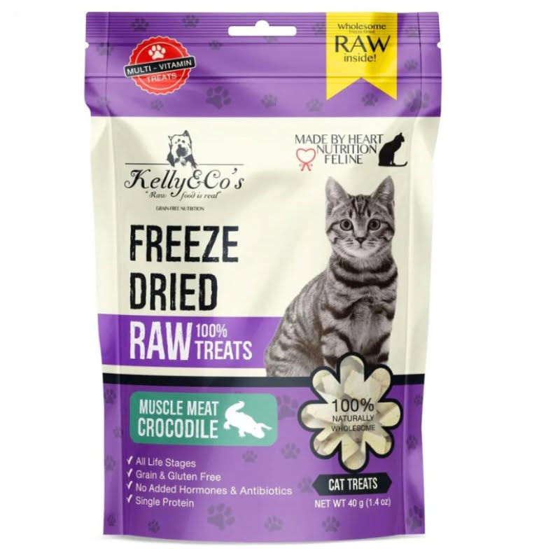 KELLY &amp; CO’S Single Ingredient Freeze-dried Crocodile Muscle Meat for Cat – 40g