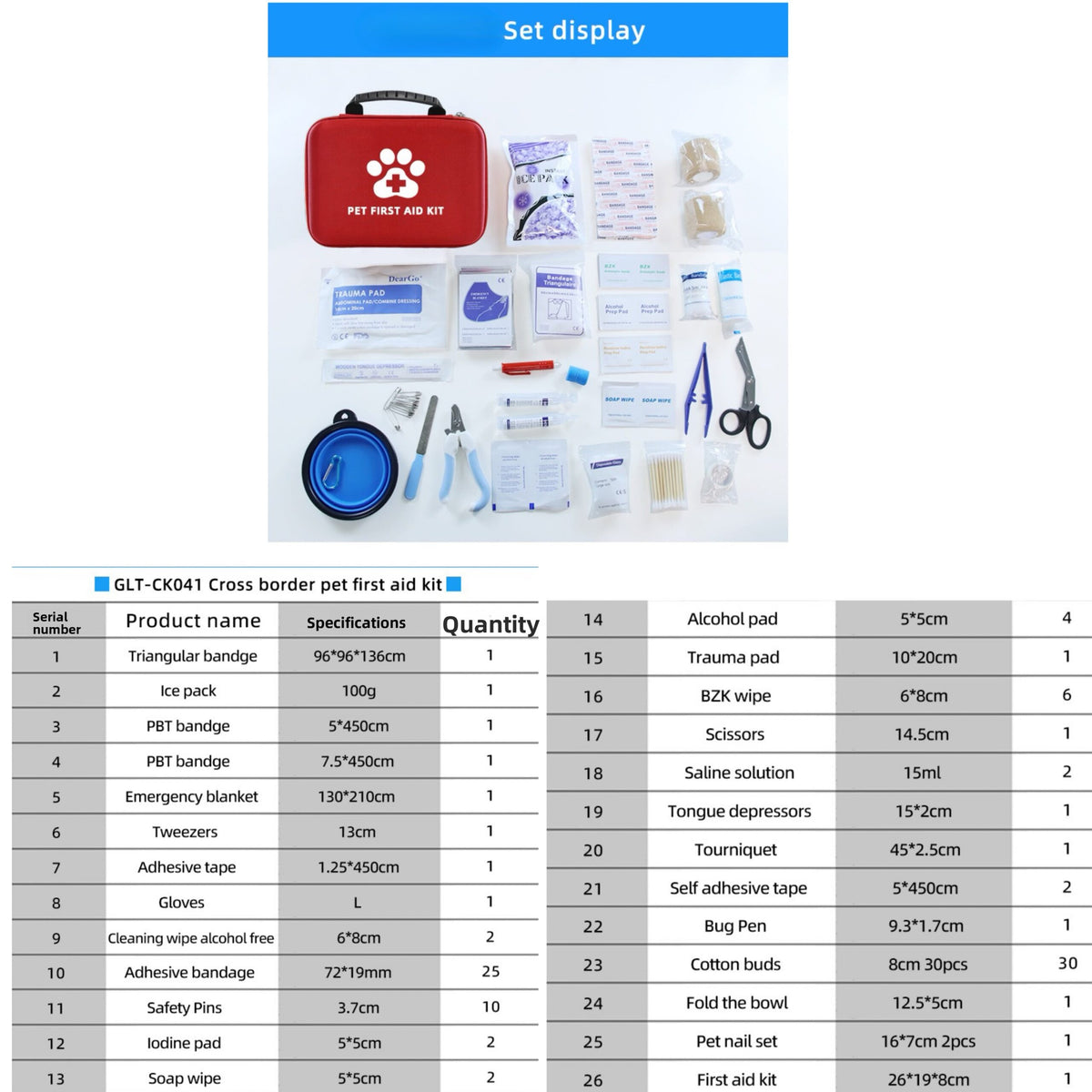 Cozy Paws Pet First Aid Kit- 101pcs Set