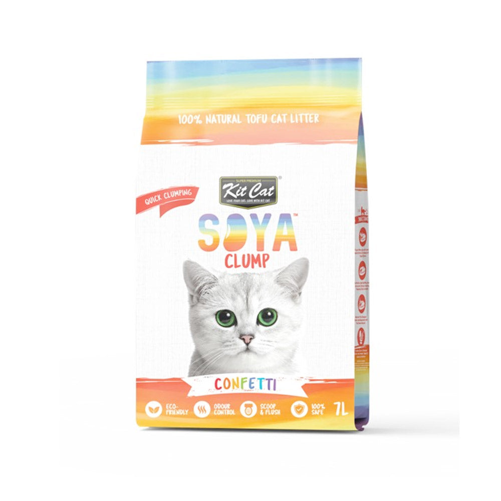 Kit Cat Soya Clump Soybean Litter – Confetti 7L(1 Box – 6pcs)